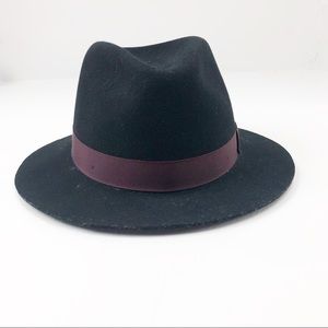 Rag & Bone Women’s Wool Black Flat Brim Fedora